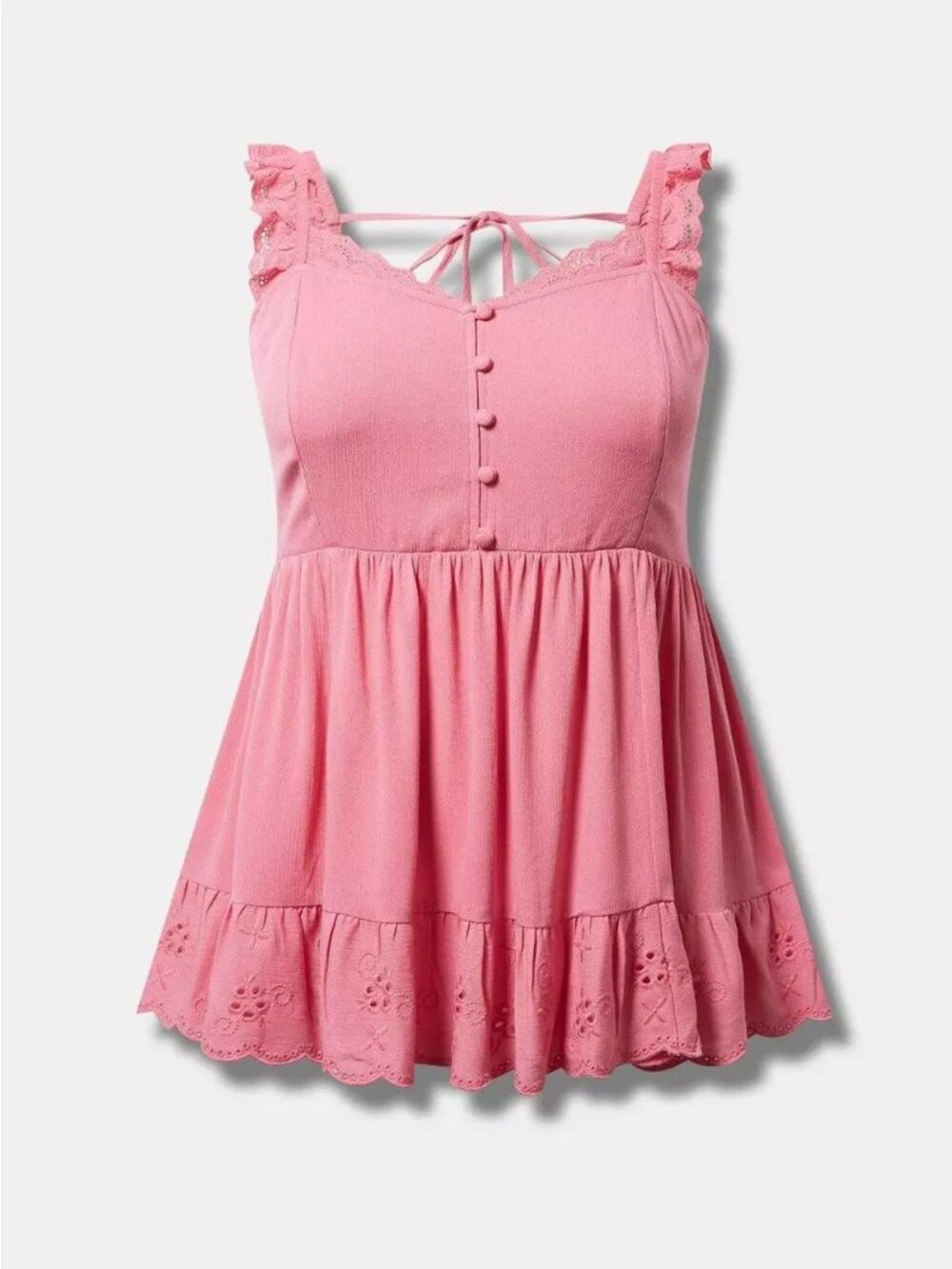 TORRID Washable Gauze Eyelet Trim Top